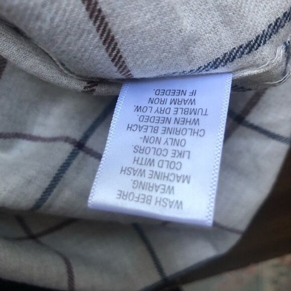 CROFT & BARROW Flannel Shirt, Tan/Beige Size M NWT - Picture 6 of 7